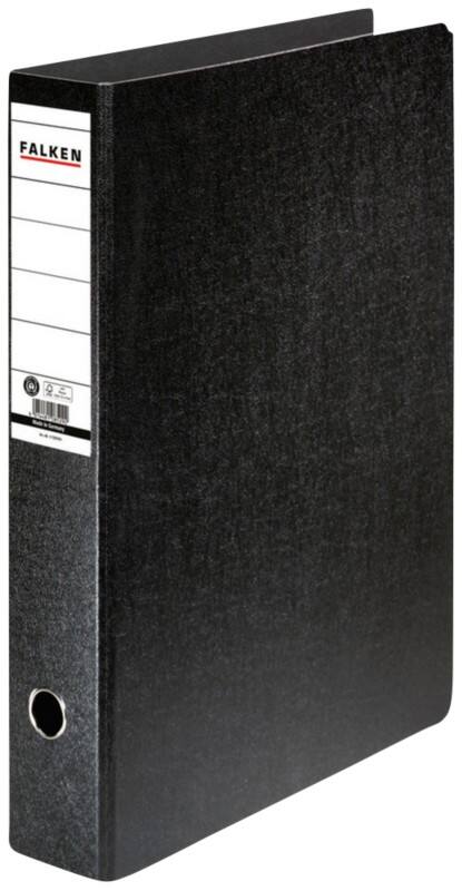 Falken Ordner DIN A3 80 mm Schwarz 2 Ringe Pappkarton, PP (Polypropylen) Hochformat