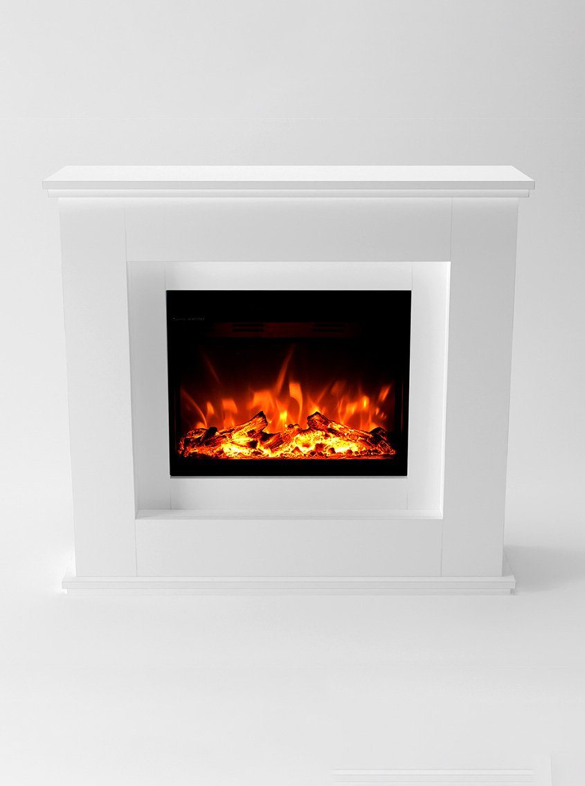 GLOW FIRE Elektrokamin EUROPA LED Kamin mit Heizung, Standkamin, Elektrischer Kamin mit 3-fach Farbwechsler und Knisterfunktion