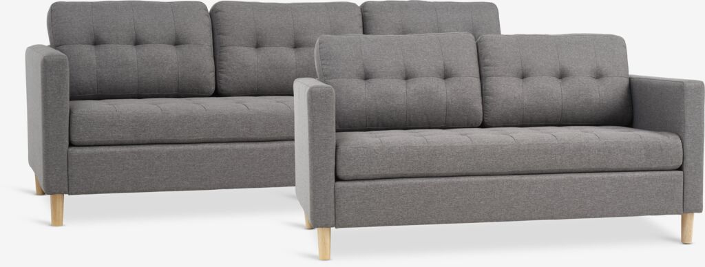 FALSLEV FALSLEV 3 Groupe de canapés 2 places, tissu gris