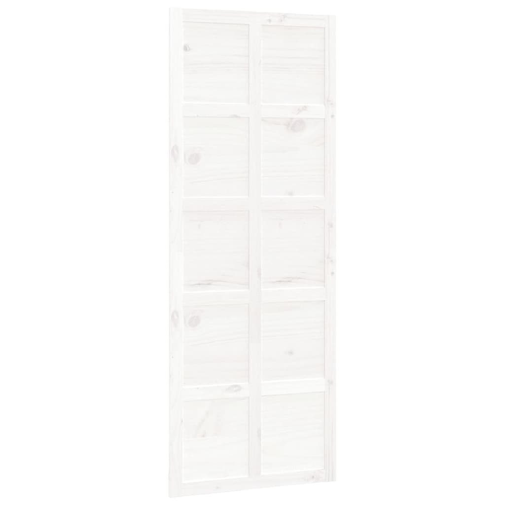 vidaXL Schiebetür Scheunentür Weiß 80x1,8x214 cm Massivholz Kiefer (1-St)