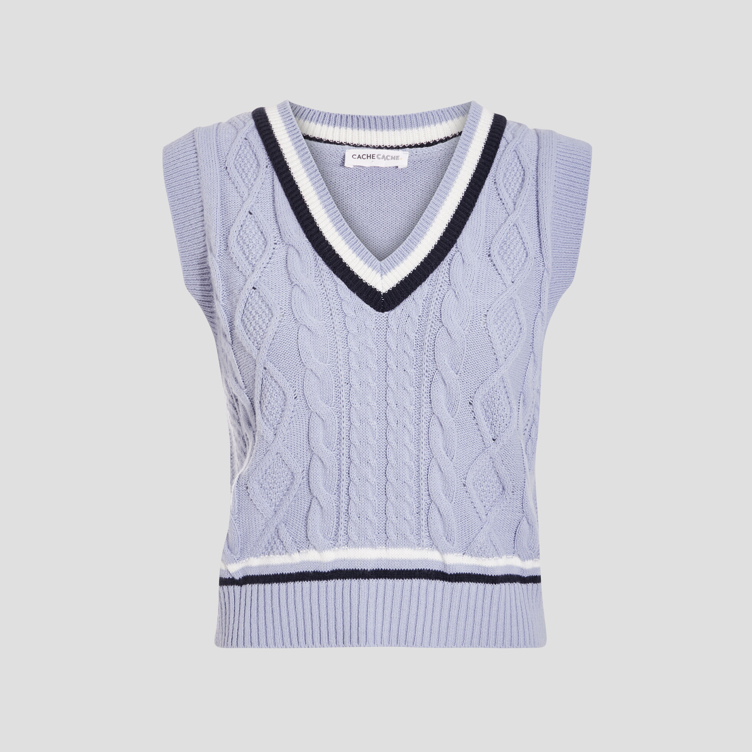 Pull sans manches bleu femme | Cache Cache