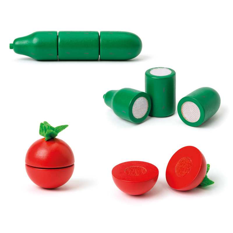 Set de 6 légumes en bois à découper Oxybul