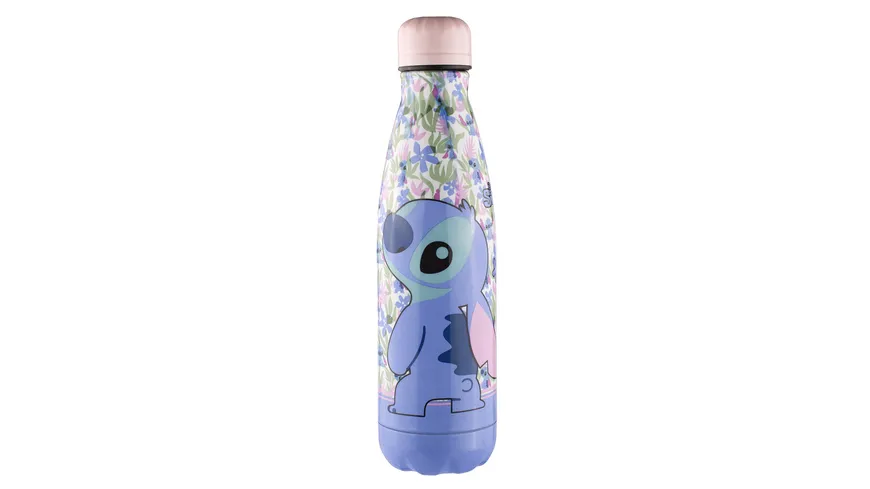 Stitch Trinkflasche aus Edelstahl - auslaufsicheres Deckeldesign - 500ml - Rosa