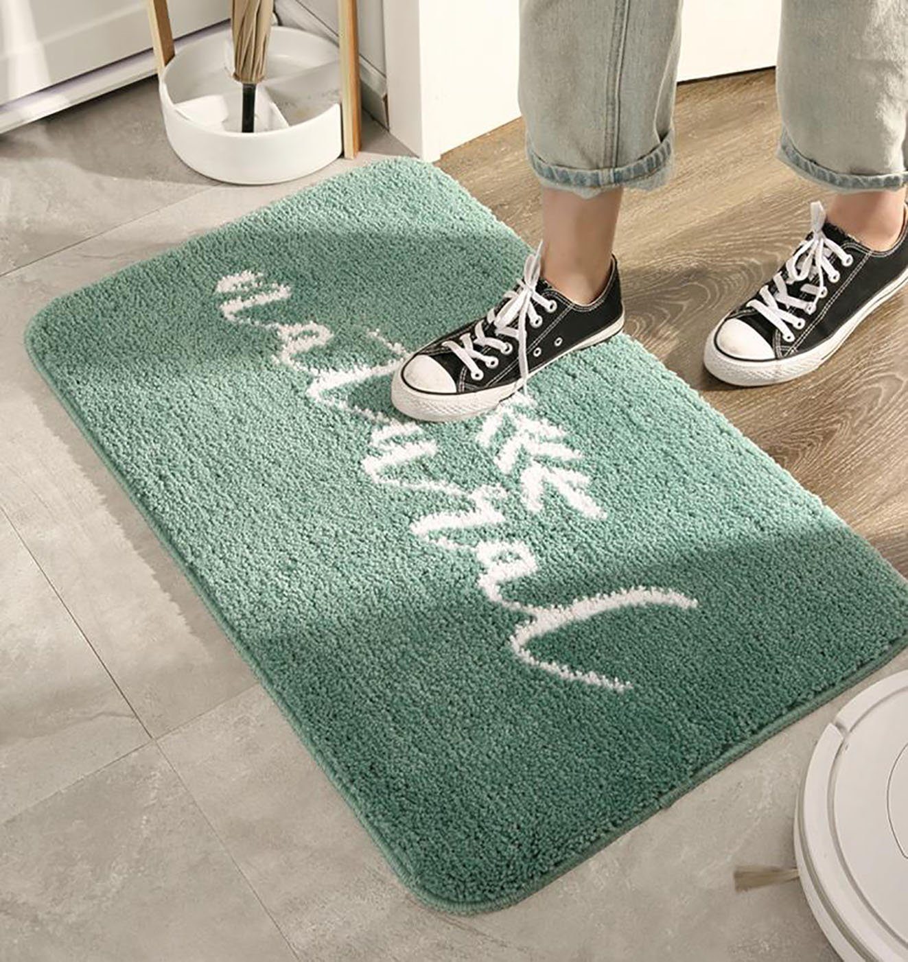Antirutsch Teppichunterlage Badezimmer saugfähige Fußmatten Teppich, Tapferer Ping