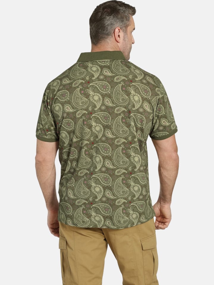 Charles Colby Poloshirt EARL SUITBERT in khaki gemustert günstig kaufen