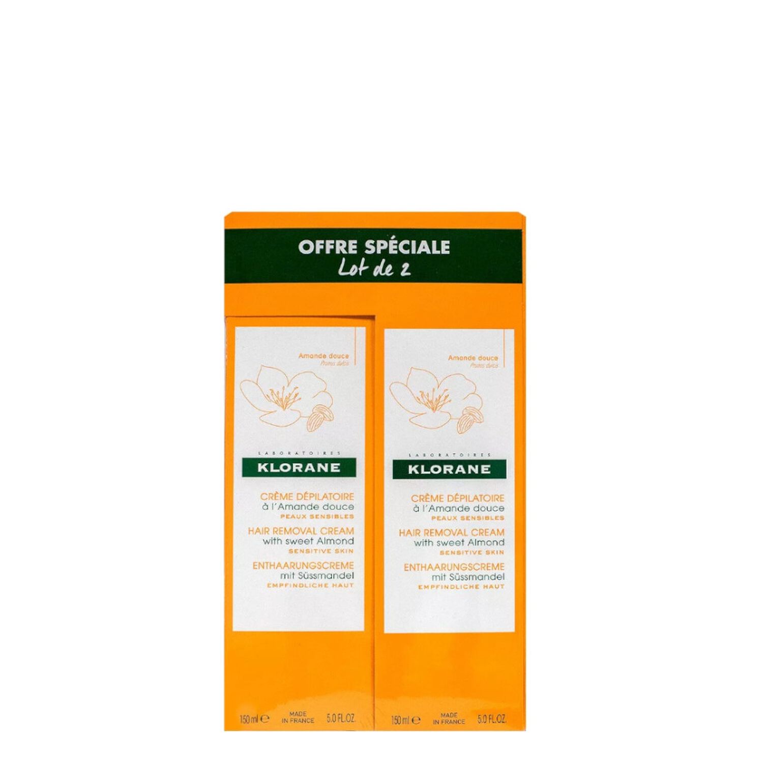 Klorane Crème dépilatoire Jambes Duo Amande Douce 2 x 150 ml
