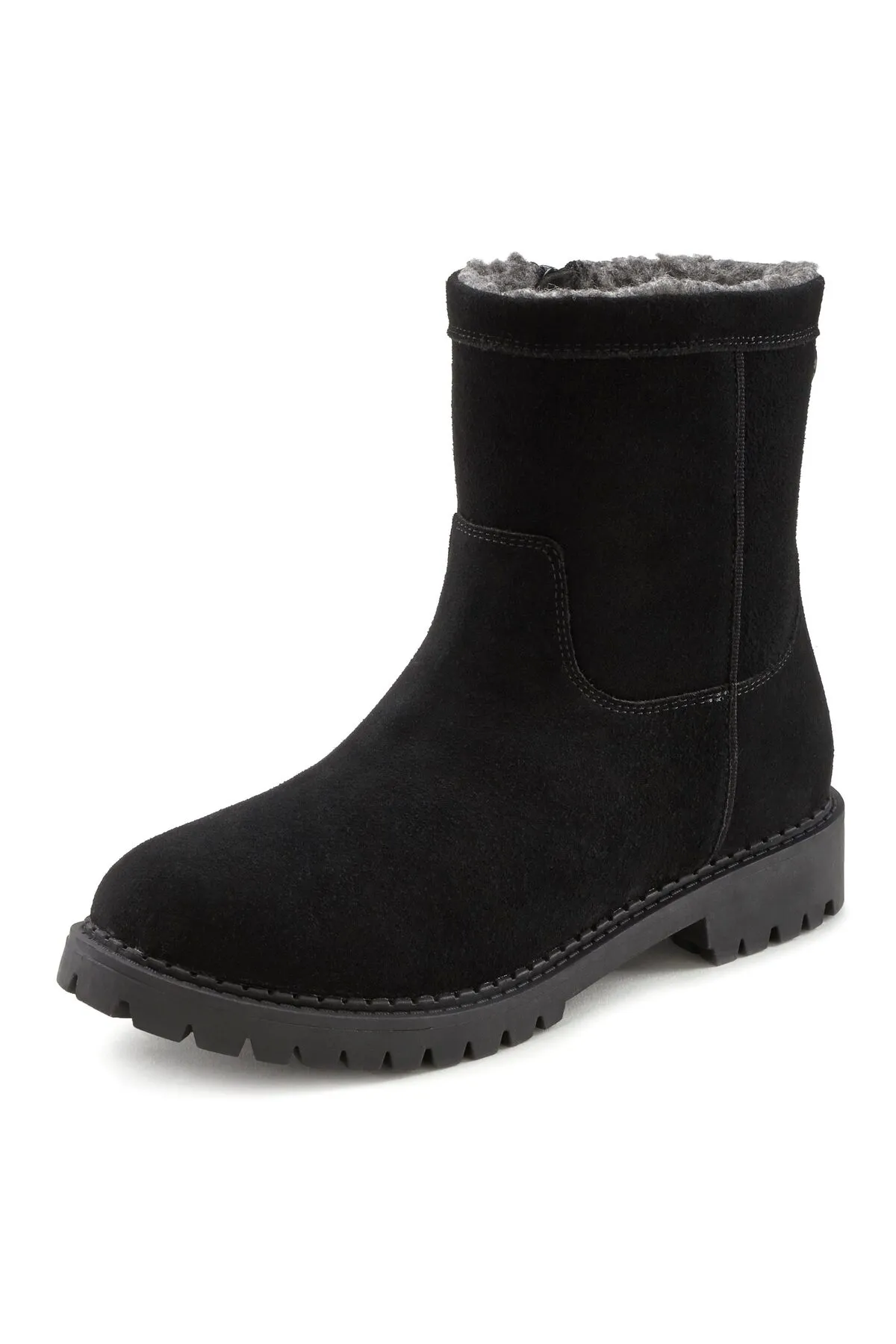 LASCANA  Stiefelette - Schwarz - Flacher Absatz