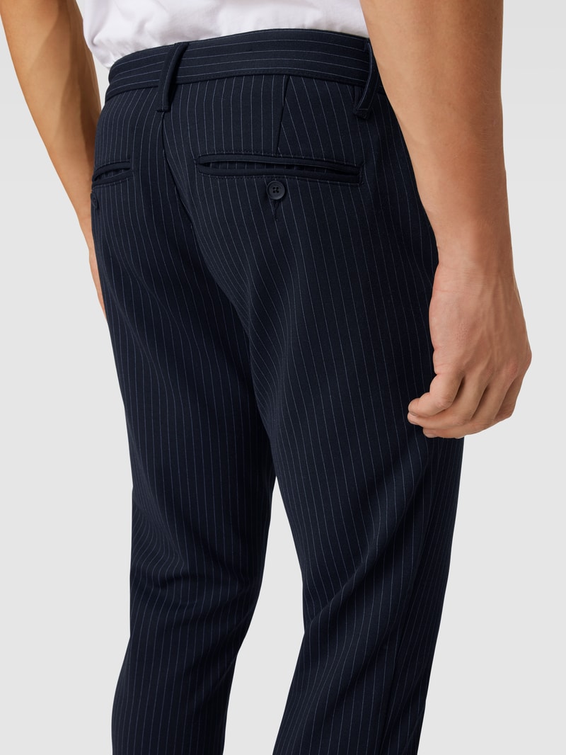 Chino mit Stretch-Anteil Modell 'Mark' in dunkelblau meliert
