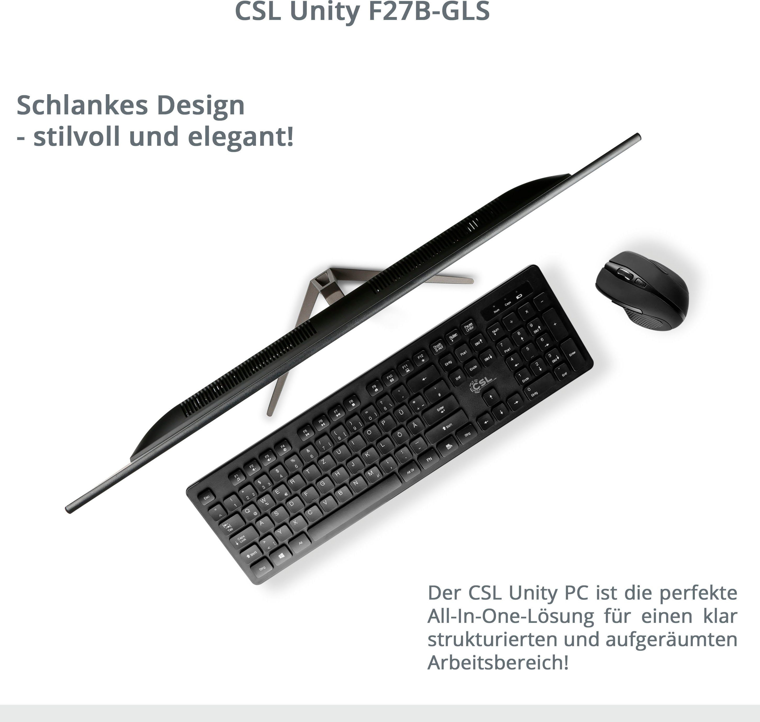 CSL Unity F27-GLS mit Windows 10 Pro All-in-One PC (27 Zoll, Intel® Celeron Celeron® N4120, UHD Graphics 600, 16 GB RAM, 512 GB SSD)