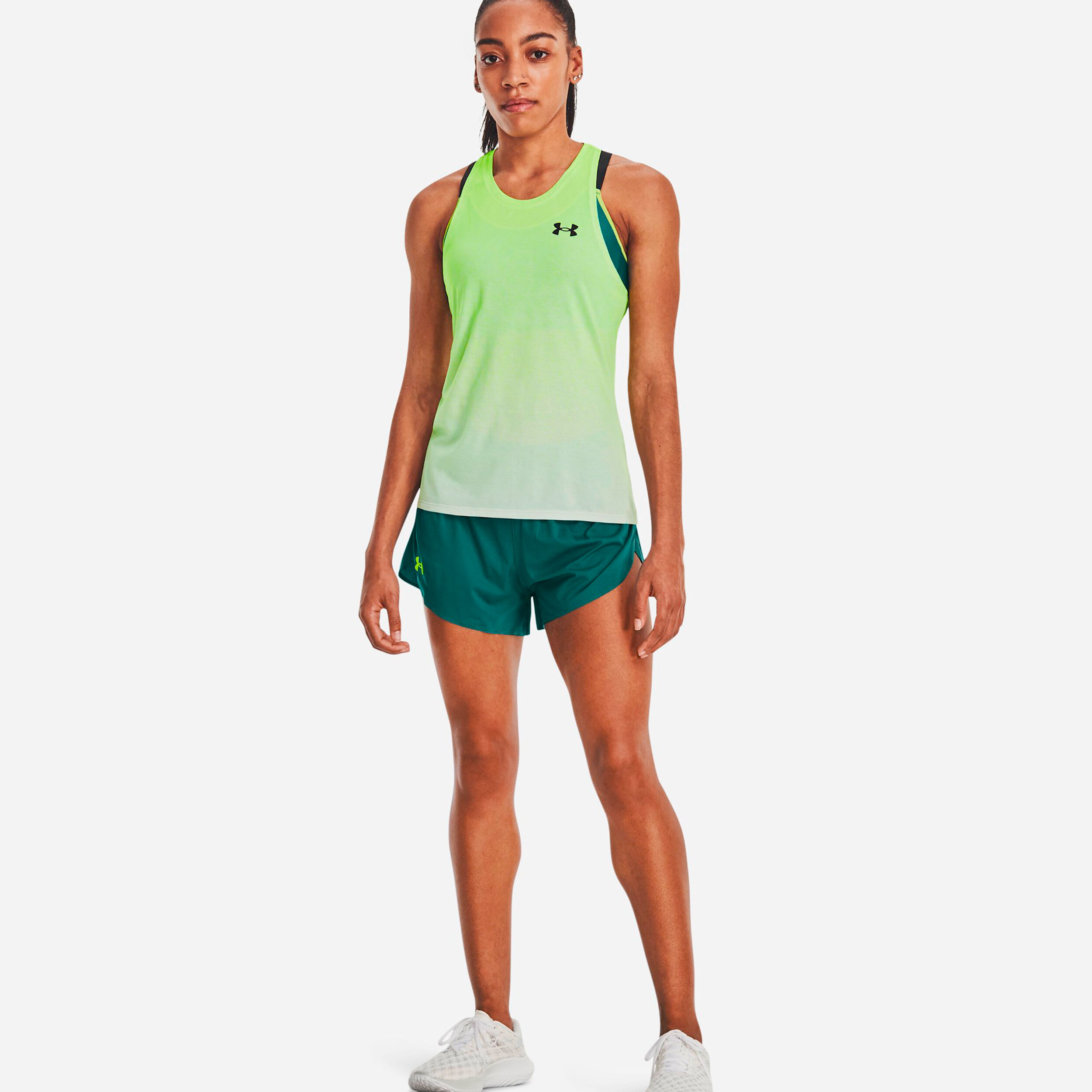 Rush Cicada Tank-Top Damen - Neongrün, Weiß
