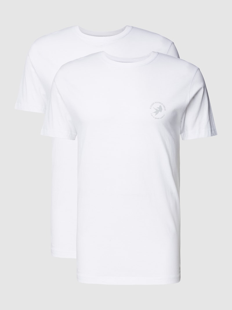 T-Shirt im 2er-Pack mit Rundhalsausschnitt in weiß