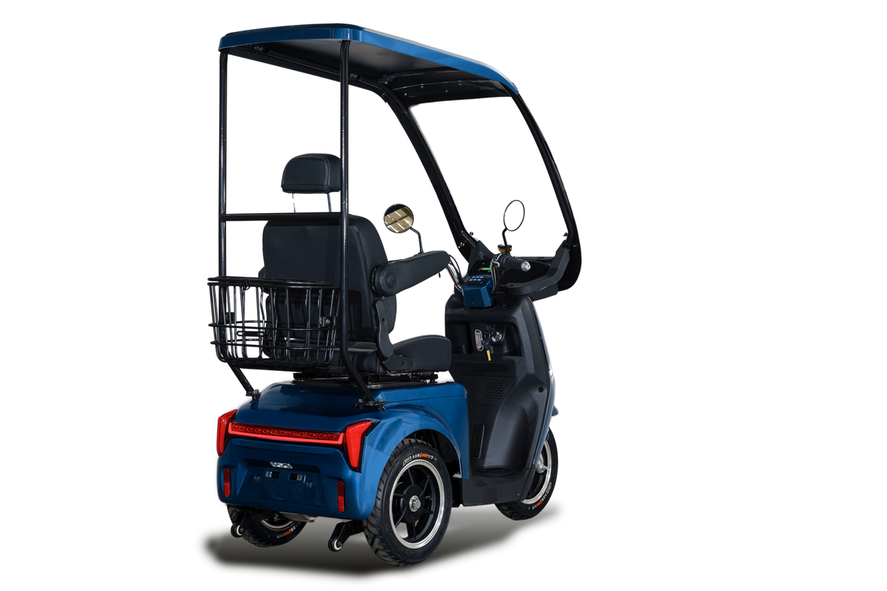 Stormborn R5 Elektro-Dreiradroller 25 km/h - blau - mit Dach