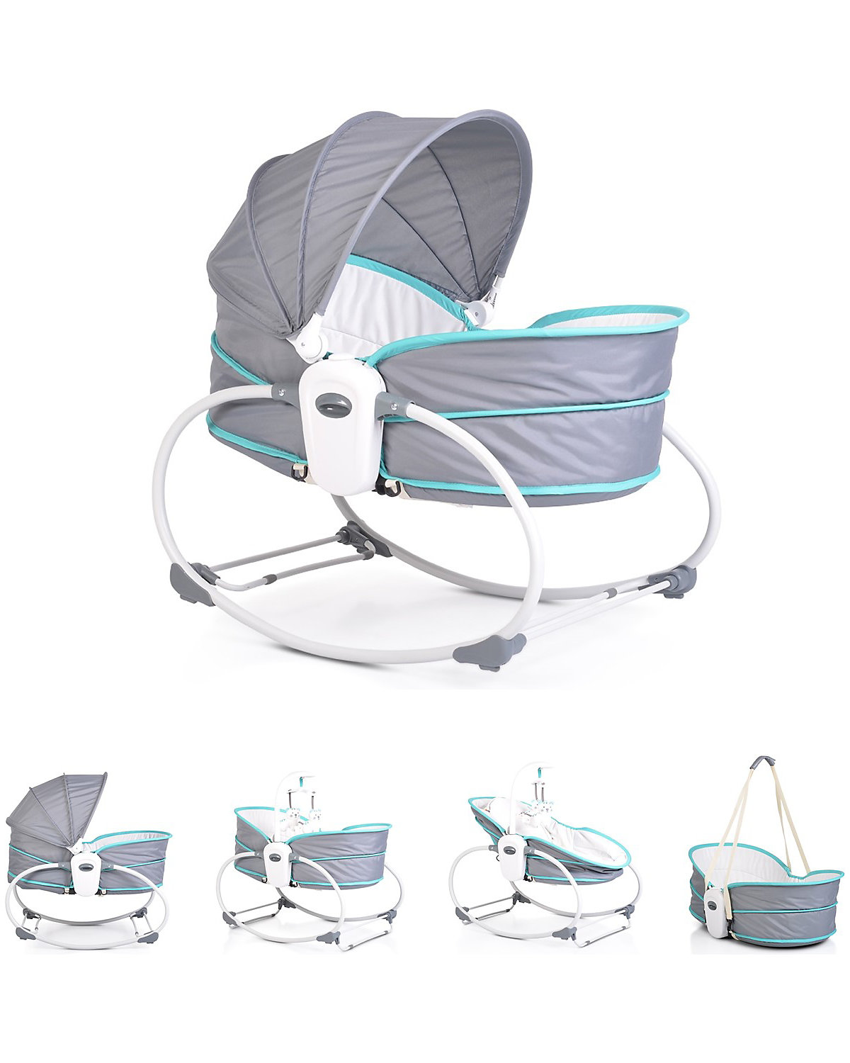 Babywippe Ava mit Musikfunktion Vibration Sonnenschutz Moskitonetz Babywippen