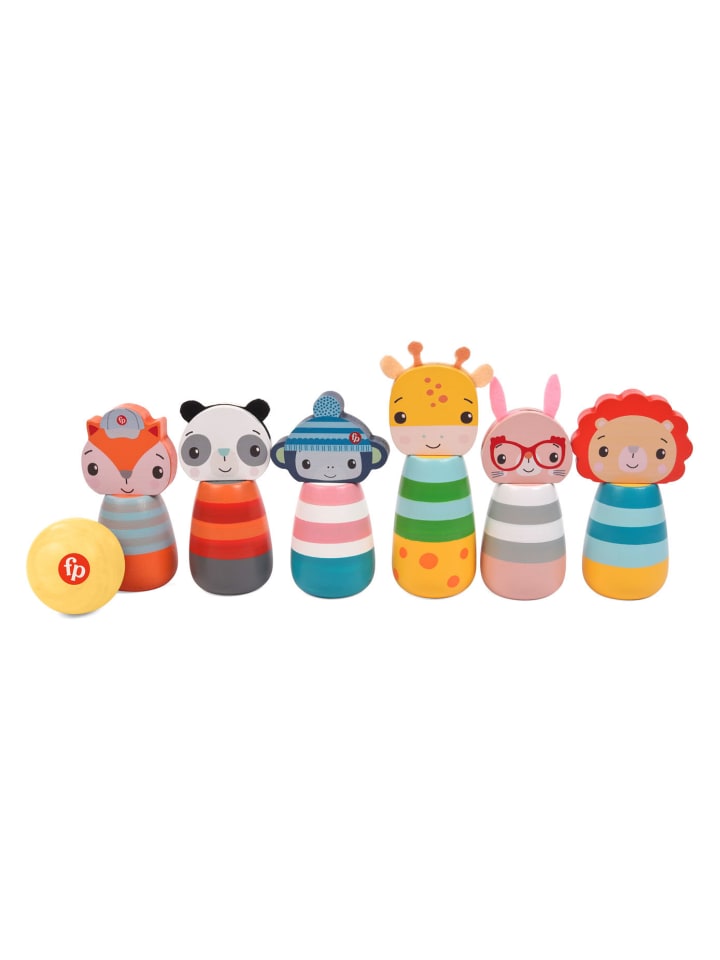 Fisher-Price Holz-Tierkegel 6 Stück   Ball in bunt günstig kaufen onesize