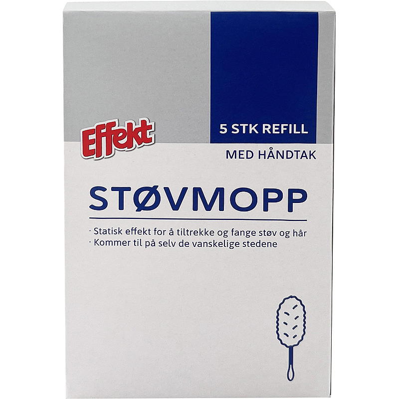 Effekt Støvmopp m/5 stk refill