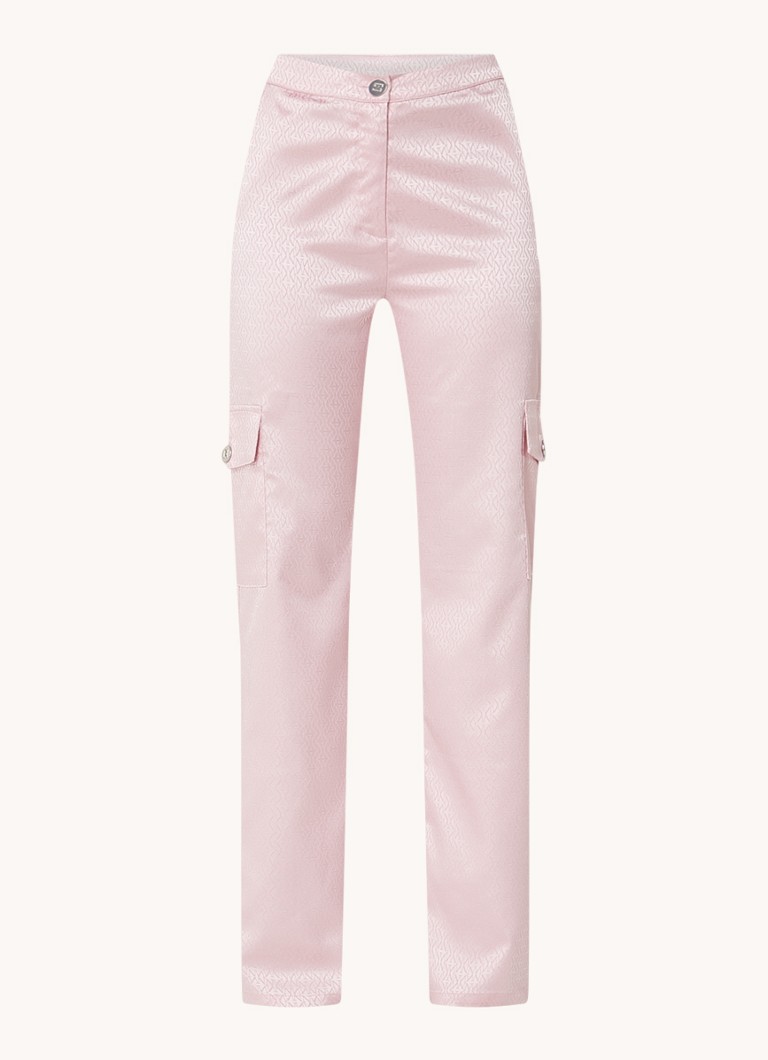 Pantaloni NIKKIE Bangkok cu imprimeu și talie înaltă, drepți