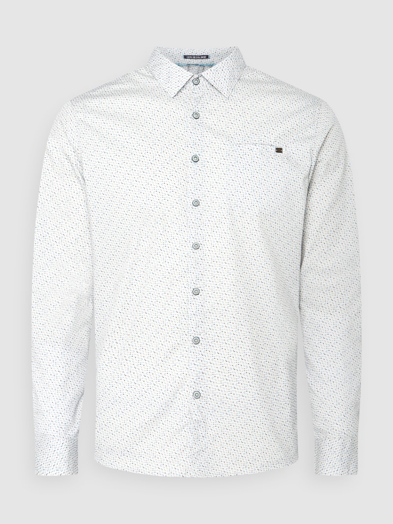 Regular Fit Freizeithemd mit Stretch-Anteil in offwhite