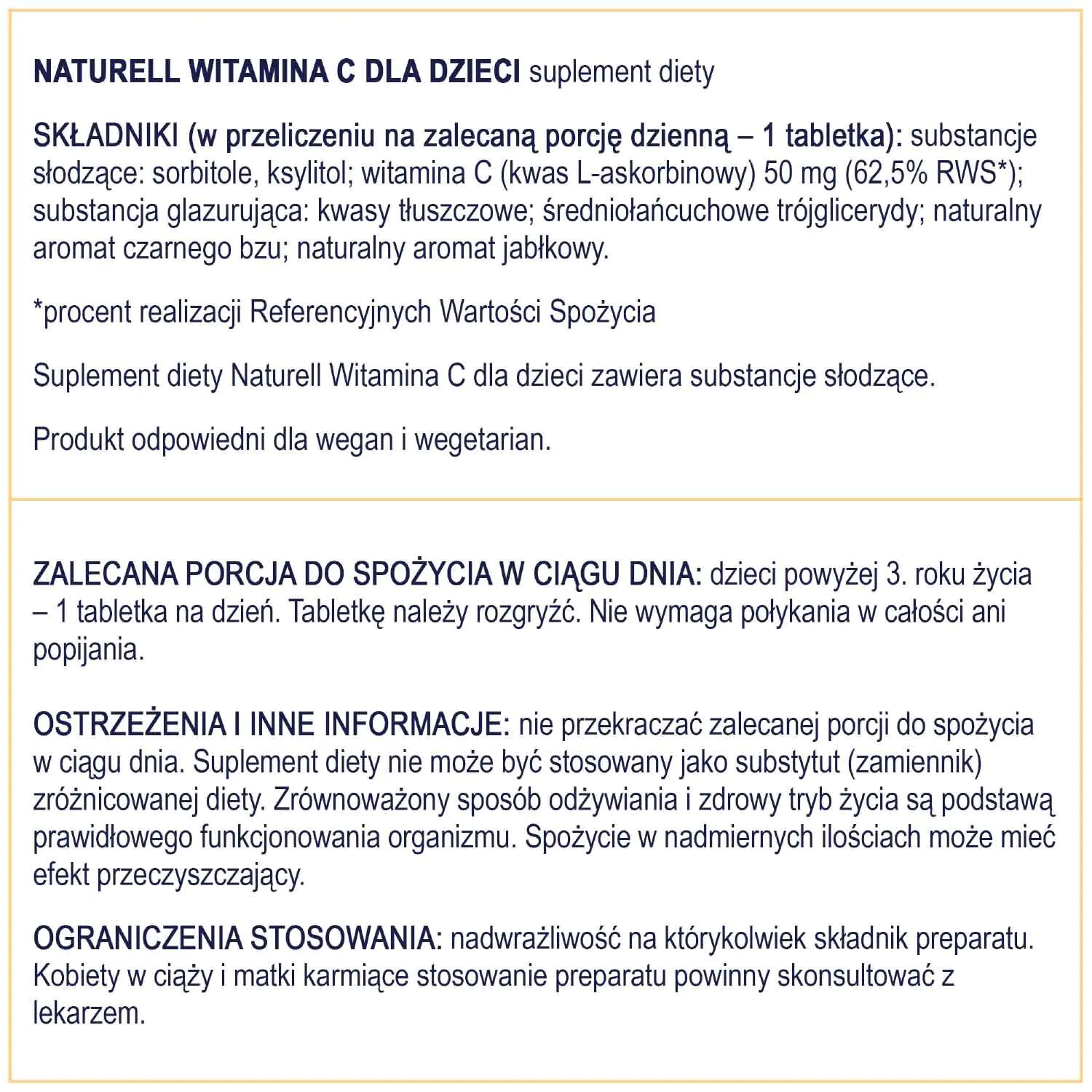 Naturell vitaminas C vaikams, 180 tablečių