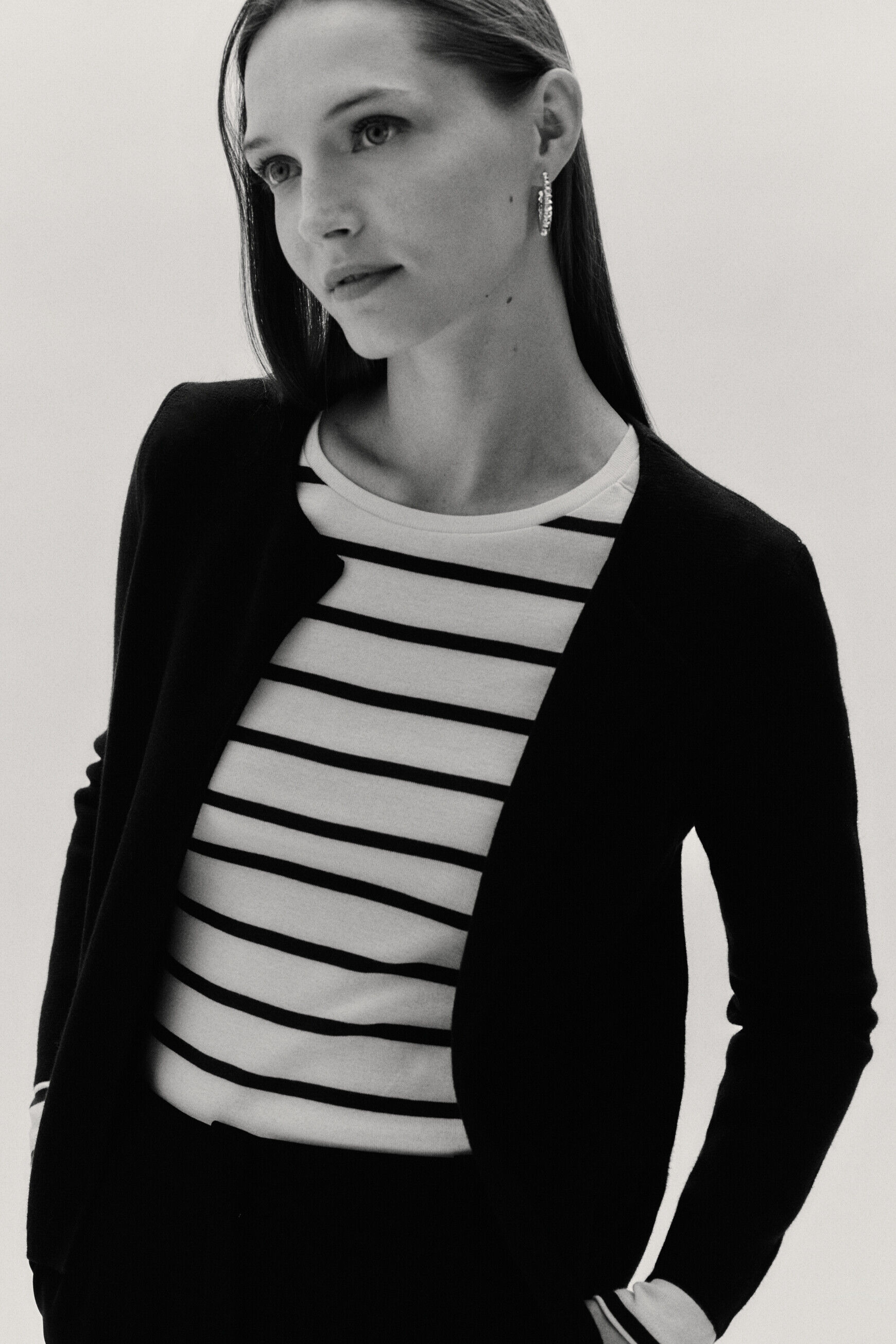 gilet flora noir femme