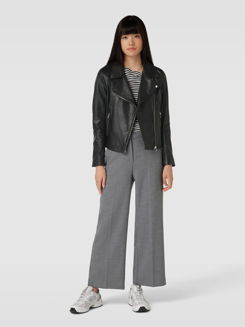 Lederjacke aus Lammleder mit Label-Details Modell 'LARELLA' in schwarz
