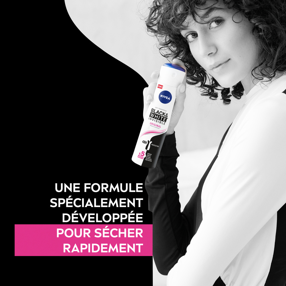 nivea BLACK&WHITE ORIGINAL - Spray Anti-transpirant 48H Déodorant femme