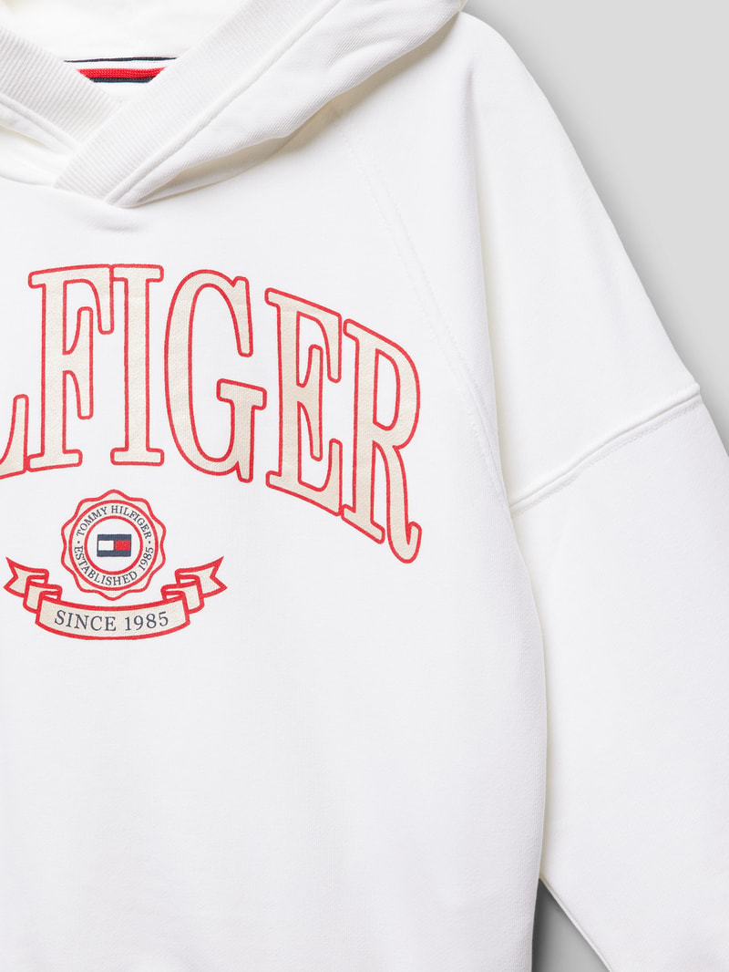 Hoodie mit Label-Print in weiß
