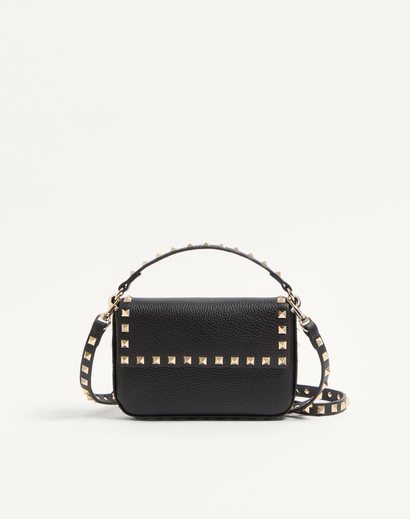 Rockstud-pung i granatfarvet kalveskind