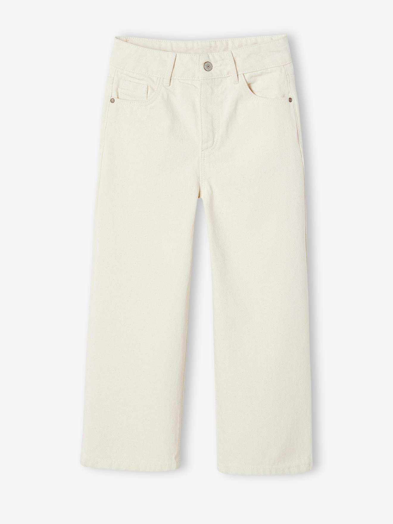Pantalon large fille écru