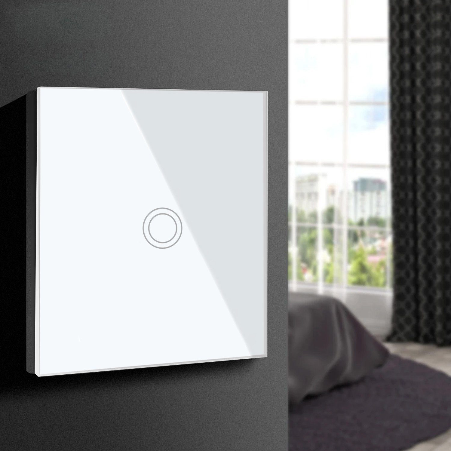 Maclean Smarter Lichtschalter, Steuerung über WiFi-App und Touch-Schalter