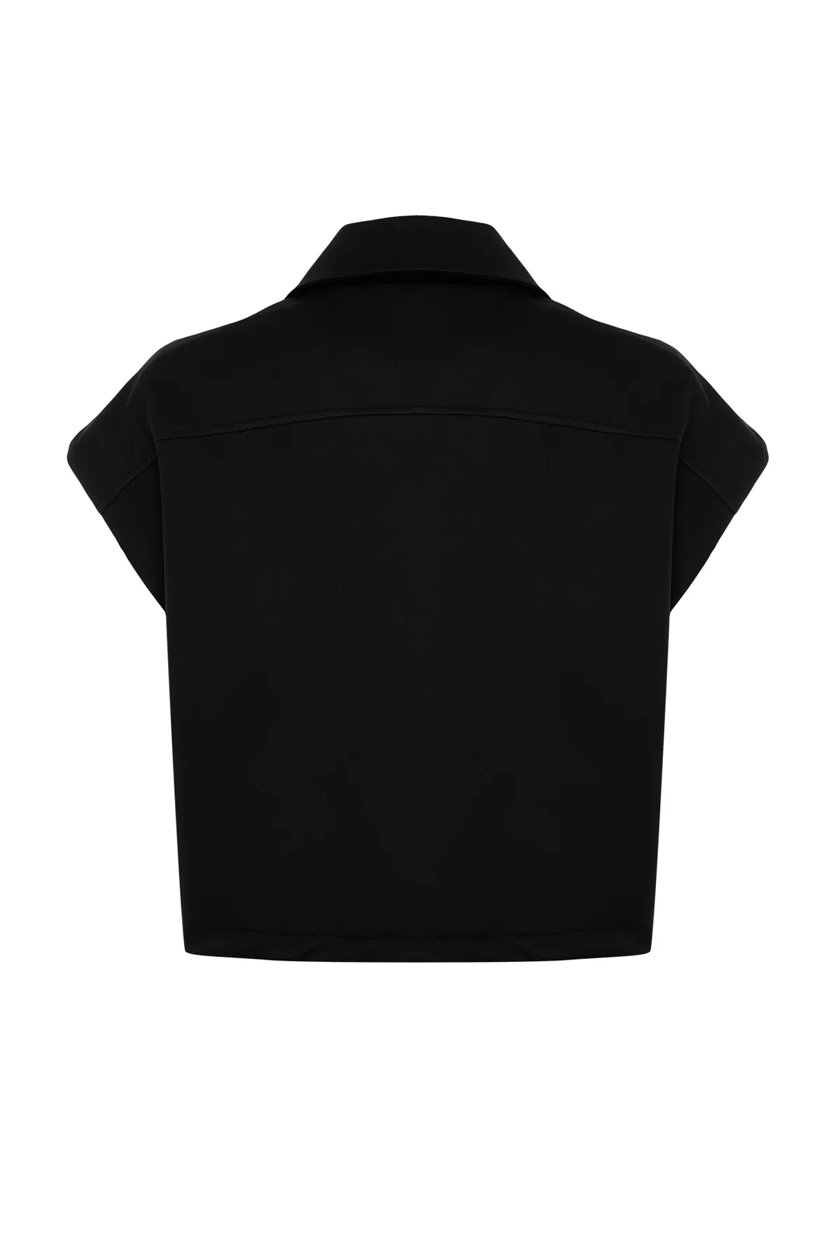 Trendyol Collection  Schwarze Weste mit übergroßem Taschendetail TWOSS24YE00037