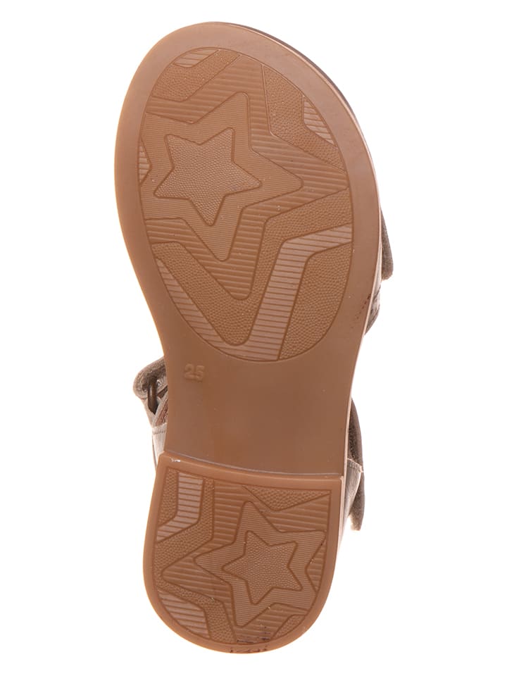 POM POM Leder-Sandalen in Beige günstig kaufen