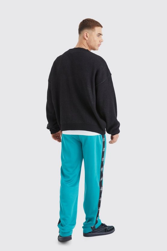 Oversize Trikot-Jogginghose mit Seitenstreifen