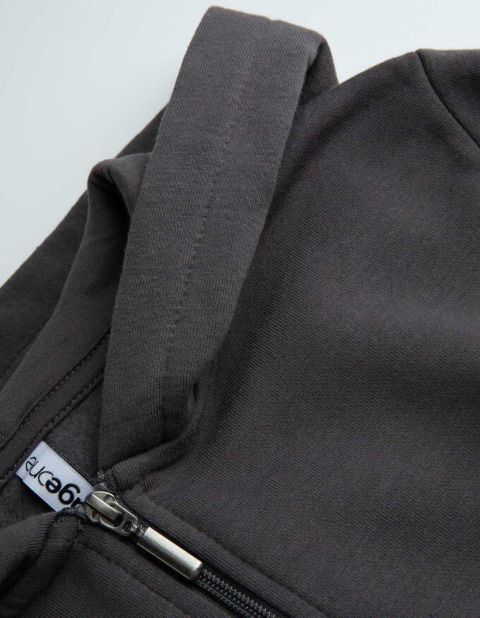 Cropped Sweatjacke - einfarbig