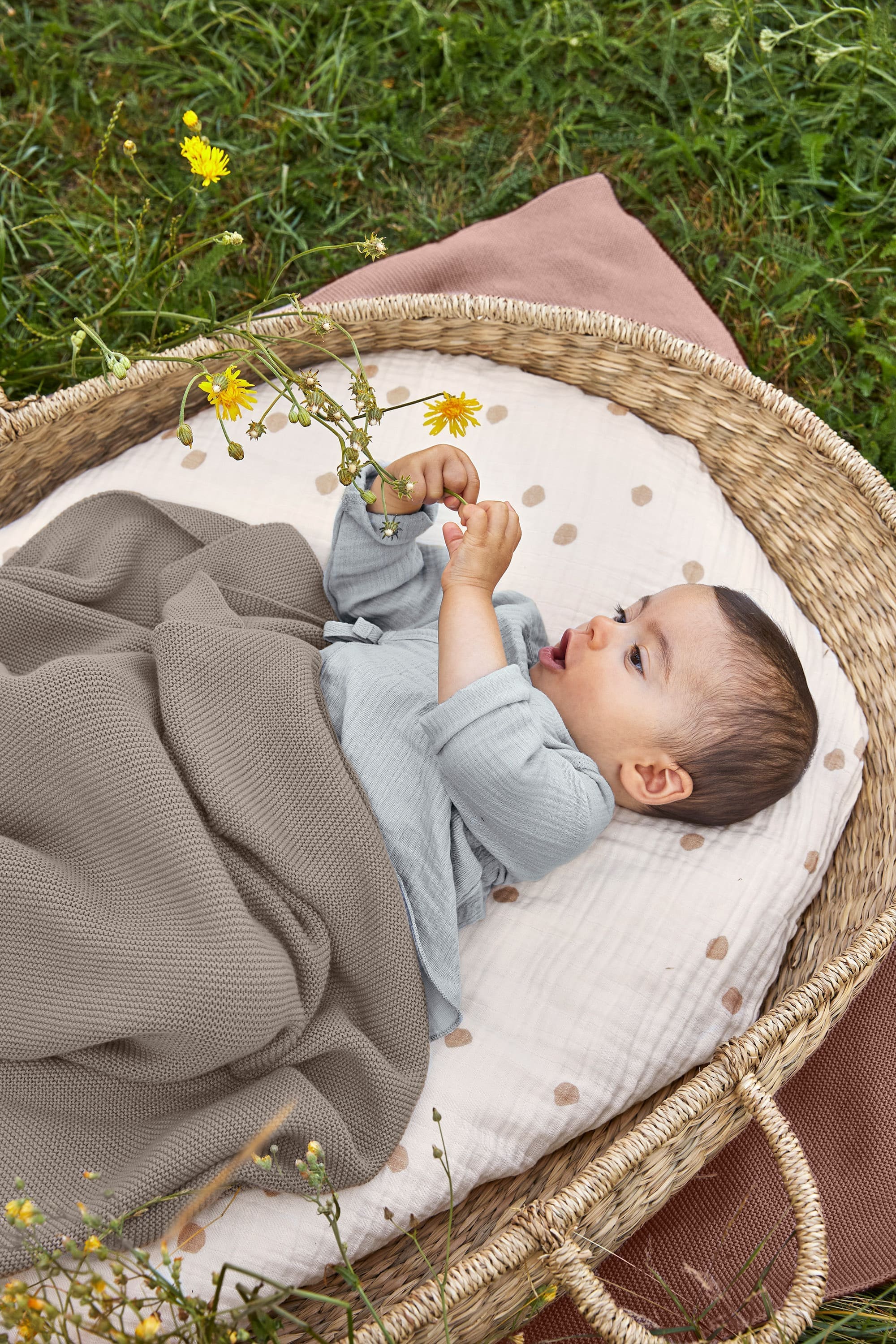 Babydecke - Bio Baumwolle, Frizzy, Grau