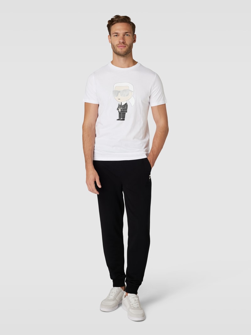 T-Shirt mit Motiv-Print in weiß