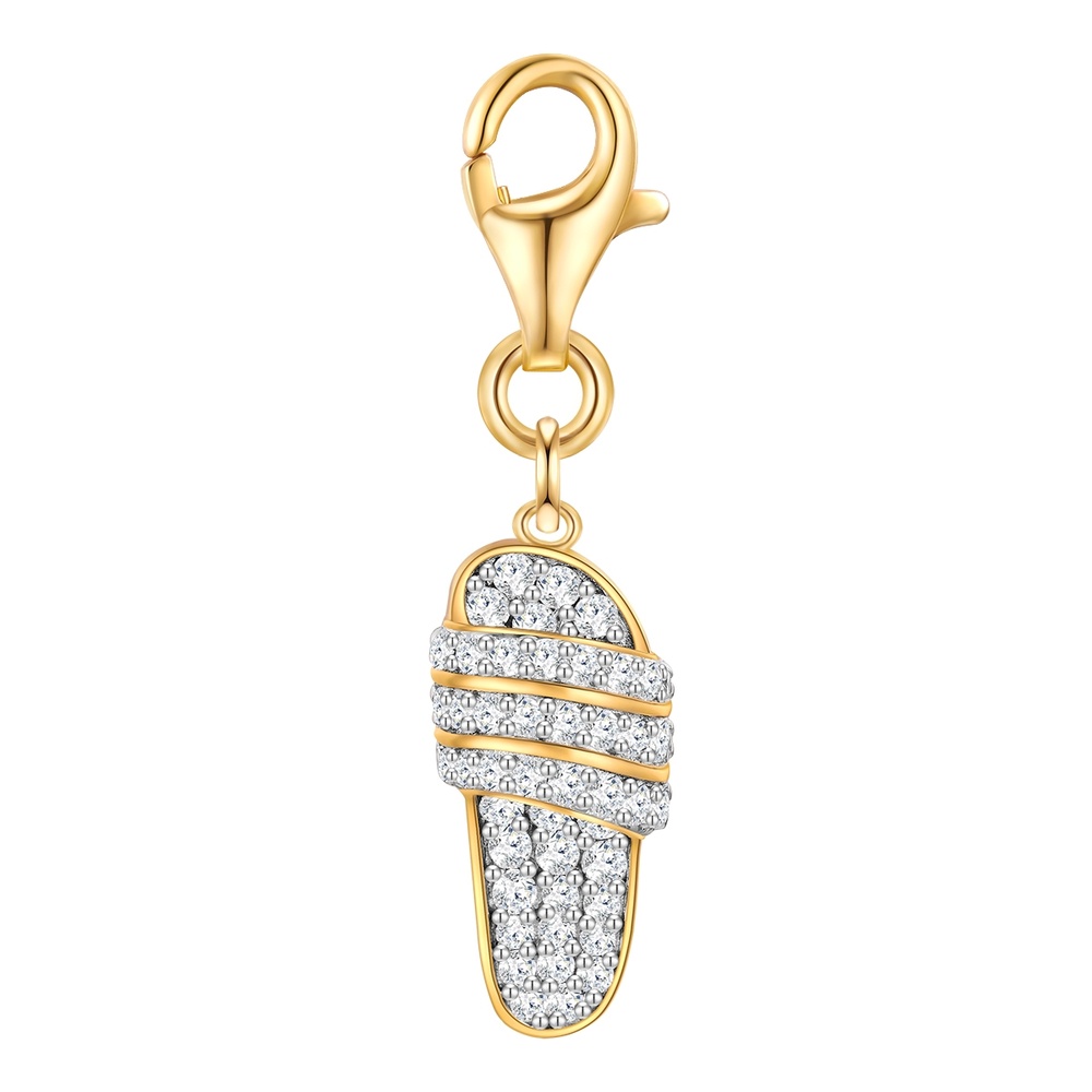 Glanzstücke München Breloque fantaisie sandale Argent sterling Oxyde de zirconium (CZ) en Or jaune porte-bijoux