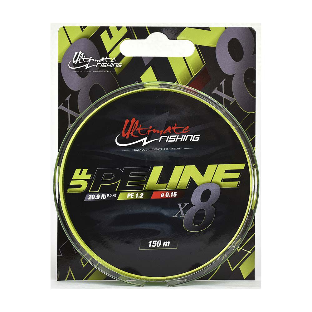 Ultimate Fishing UF PE LINE X8 CHARTREUSE gevlochten lijn 150m