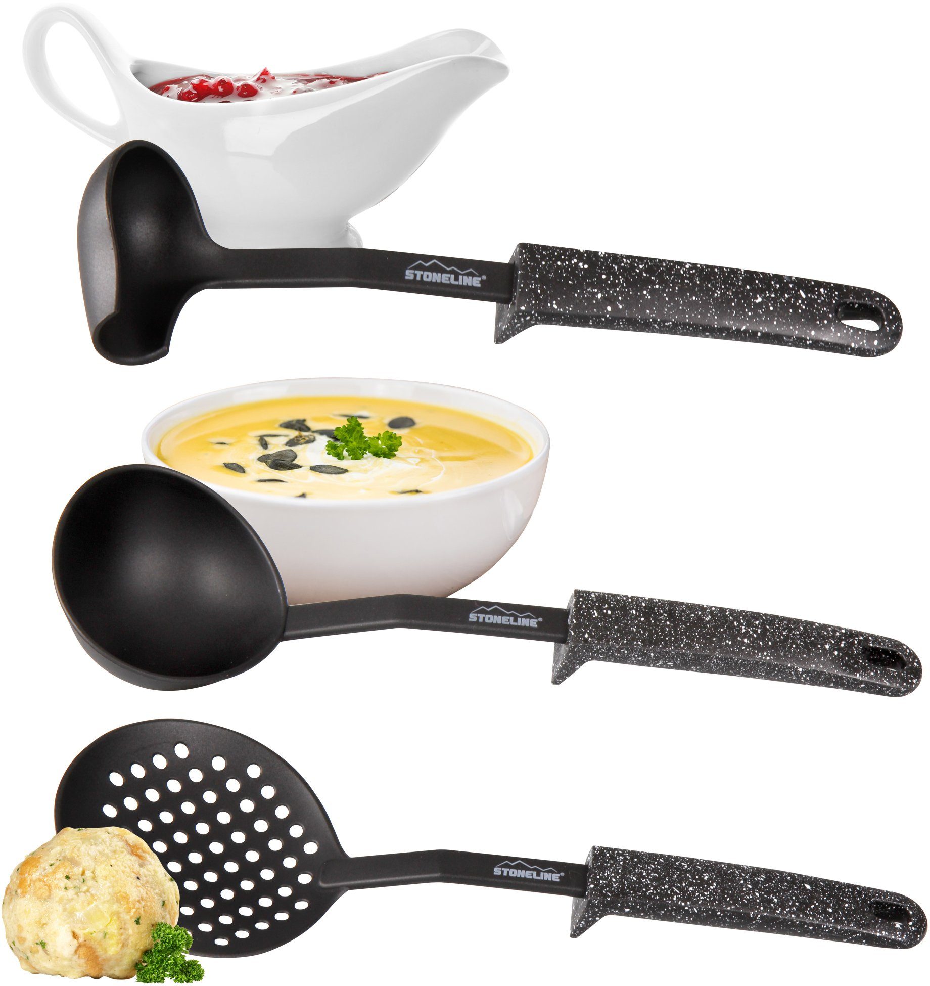 STONELINE Kochbesteck-Set (Set, 9-tlg), Kunststoff, mit Stütze