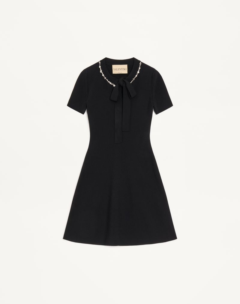 Gebreide jurk met borduursels