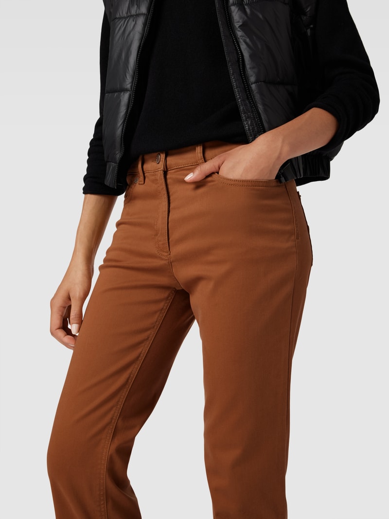 Comfort Fit Jeans im 5-Pocket-Design Modell 'GRETA' in cognac
