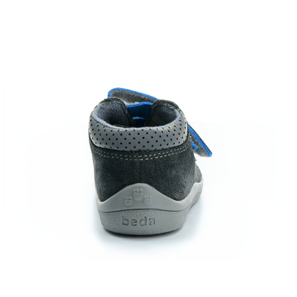 Beda Robin mit Membran (BF 0001/W/M/FW) dunkelgraue Barfuß-Stiefeletten