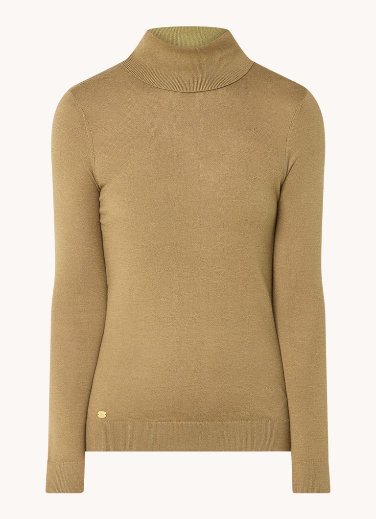 Pulover Ralph Lauren cu guler înalt și nervuri din amestec de mătase