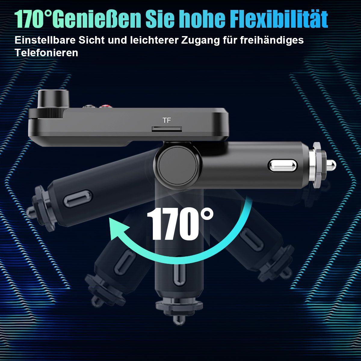 7Magic FM Transmitter Bluetooth 5.0 KFZ-Transmitter, KFZ Dual USB Auto Ladegerät für Handy Radio Adapter