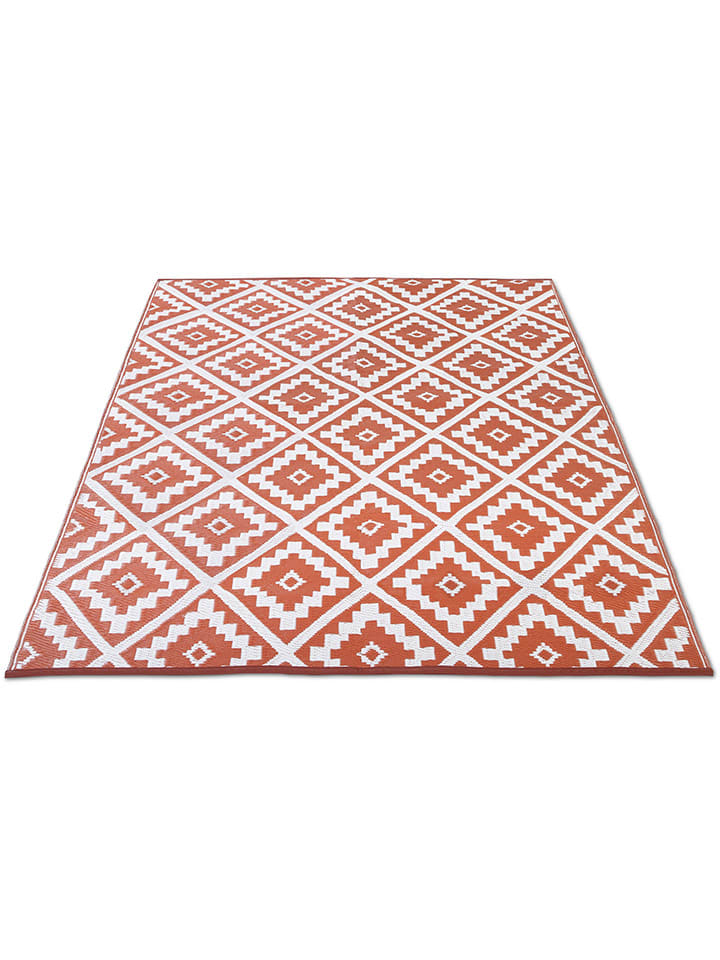 Inkazen Outdoor-Teppich in Terrakotta/ Weiß günstig kaufen
