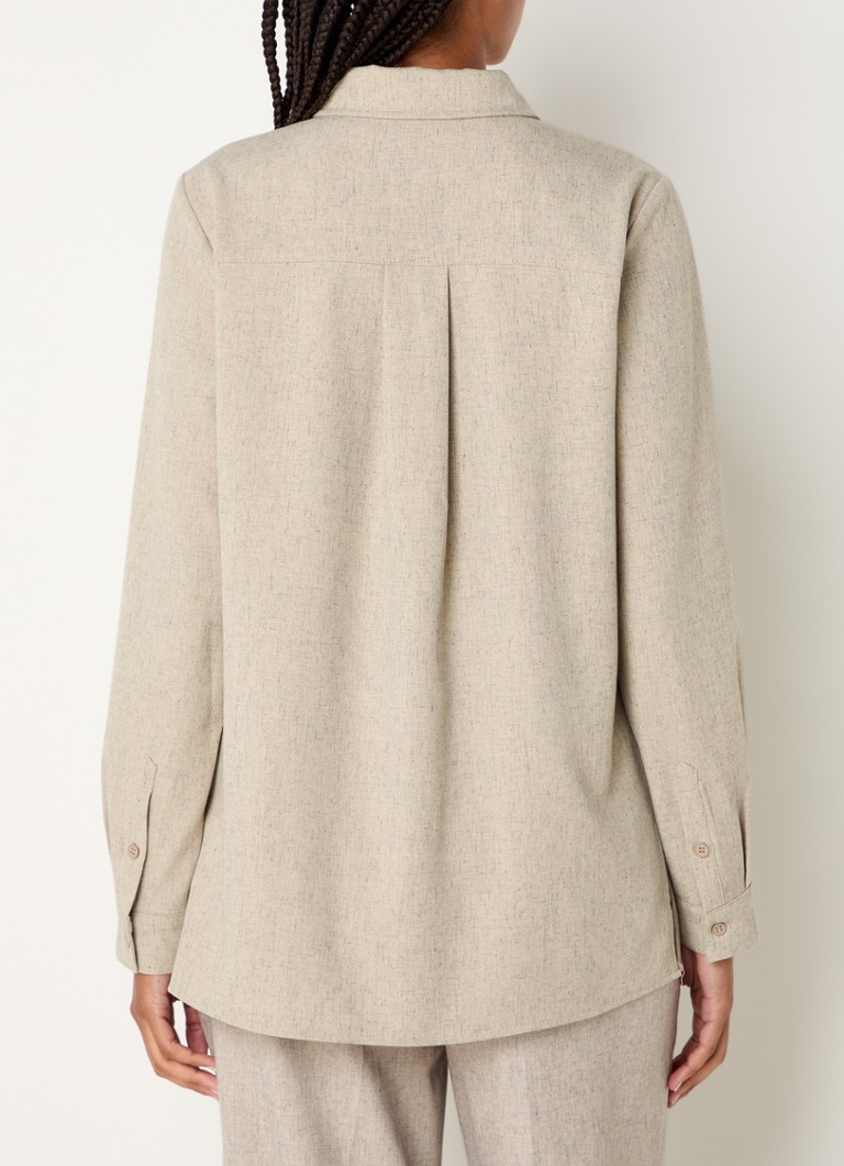 Modström  Kalem blouse in linnenblend met borstzakken