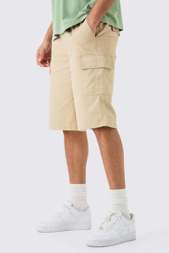 Lockere Cargo-Shorts mit elastischem Bund