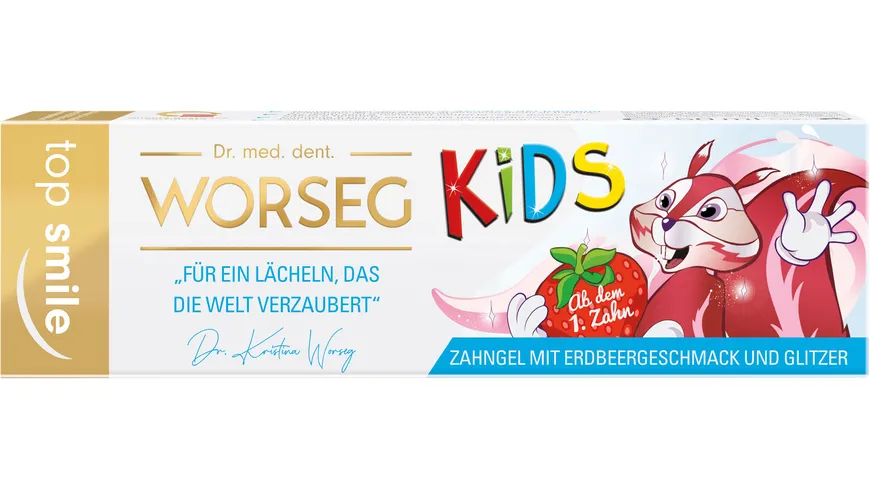 Dr. WORSEG Zahngel top smile KIDS Erdbeere 75 ml