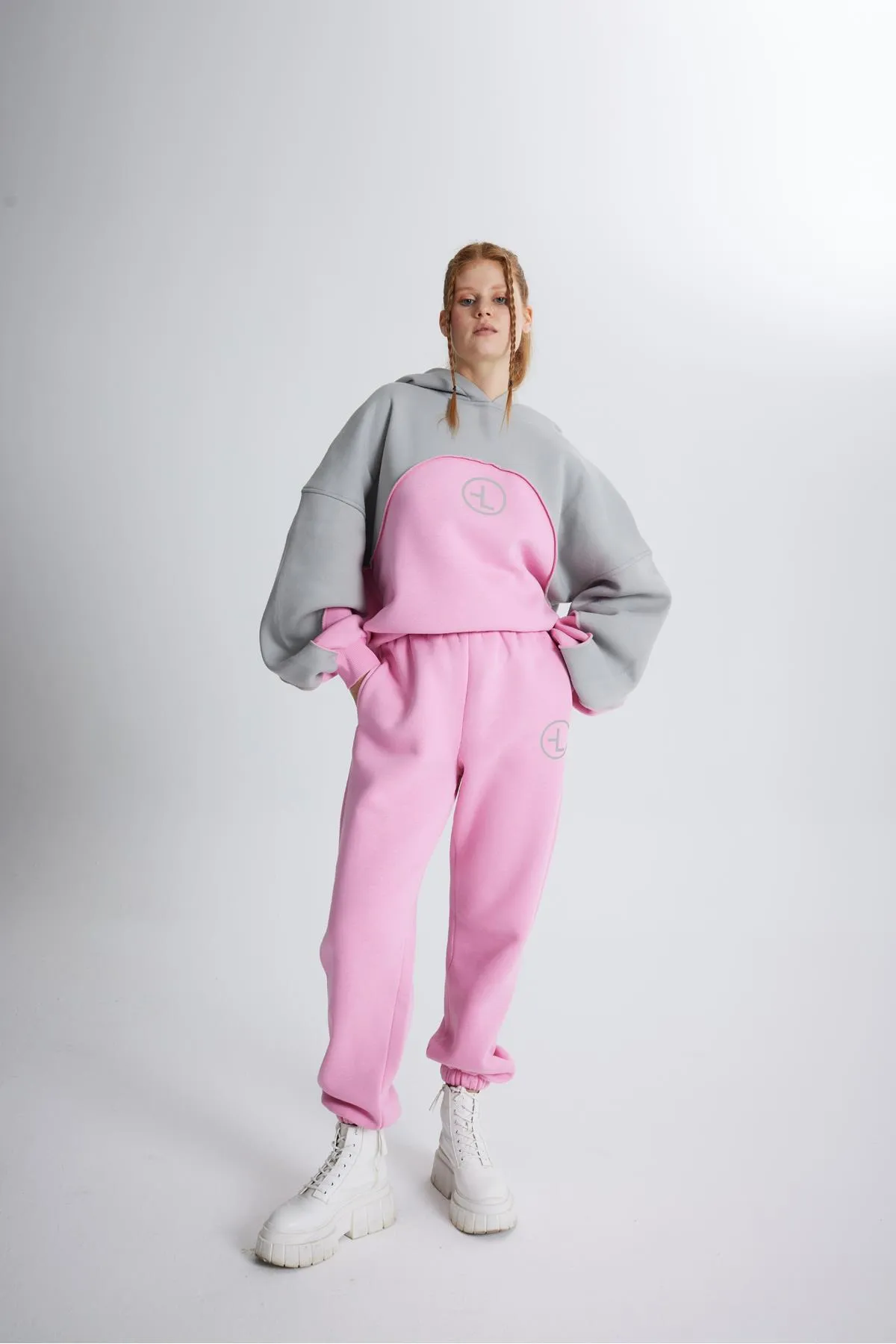 HOLLY LOLLY  Erhöhte 3-Faden-Stoff-Revenge-Jogginghose in Rosa