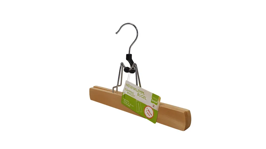 TRENDSHOP Hosenklemmbügel aus Holz