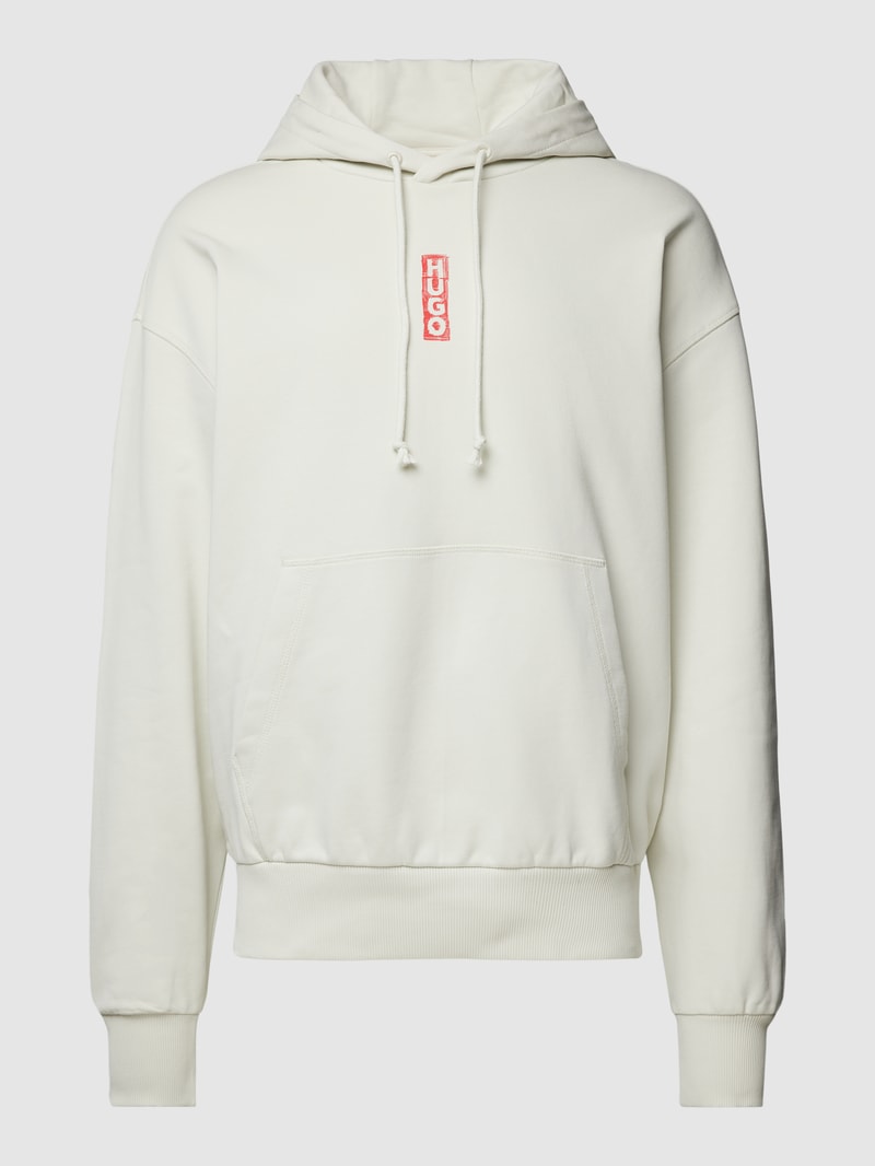 Hoodie mit Label-Detail Modell 'Diushi' in offwhite